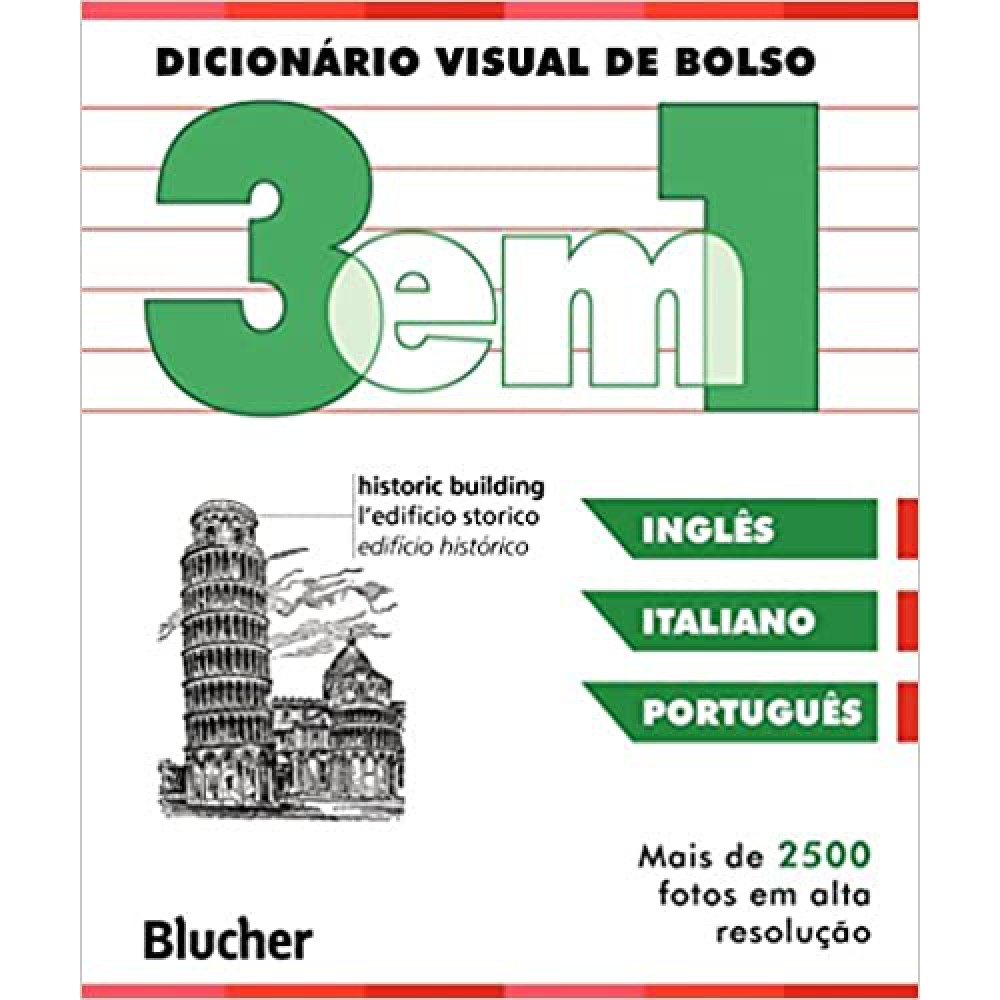 Dicionário visual de bolso 3 em 1 - Inglês/ Italiano/ Português