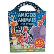 Livro Diversão Amigos Animais  -  kit com 1 livro de colorir de 12 páginas + 2 folhas de adesivos + Moldes + 1 pôster <br /><br /> <small>Caroline Richards; Caroline Richards; Alice Dainty; Hannah George; Carla Sacrato; </small>